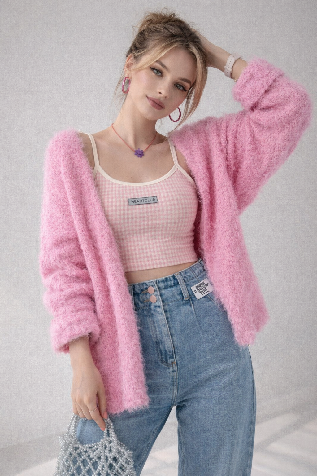 Cardigan de punto para mujer escote en V - Faelric