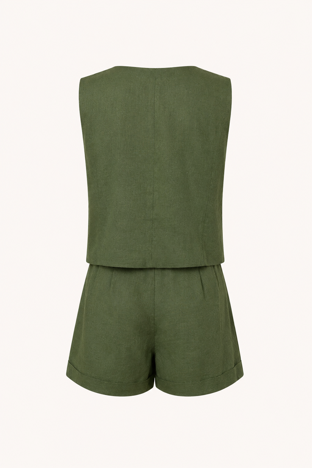 Conjunto chaleco short mujer lino algodón tiro alto – Rita