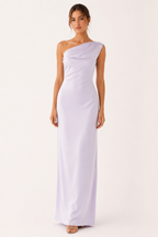 Vestido largo mujer un hombro drapeado cruzado – Guita