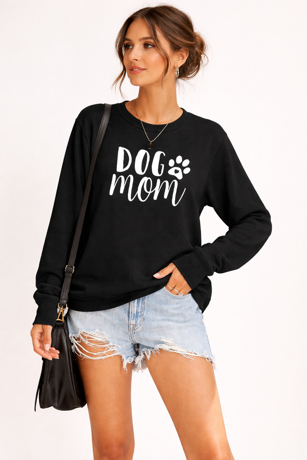 Sudadera para mujer cuello redondo con estampado - Signe