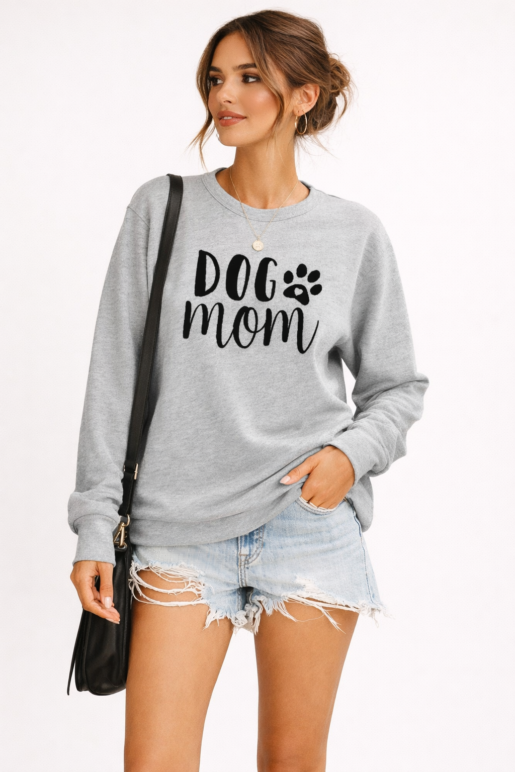 Sudadera para mujer cuello redondo con estampado - Signe