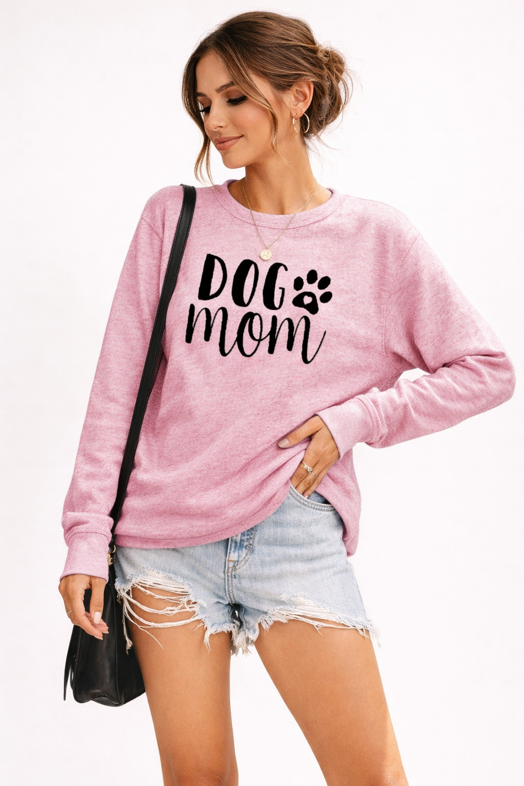Sudadera para mujer cuello redondo con estampado - Signe