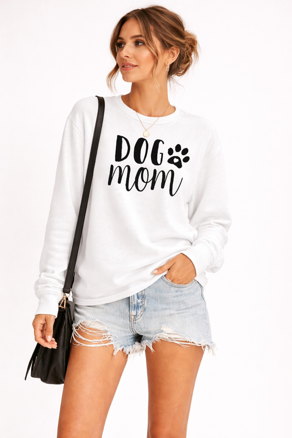 Sudadera para mujer cuello redondo con estampado - Signe