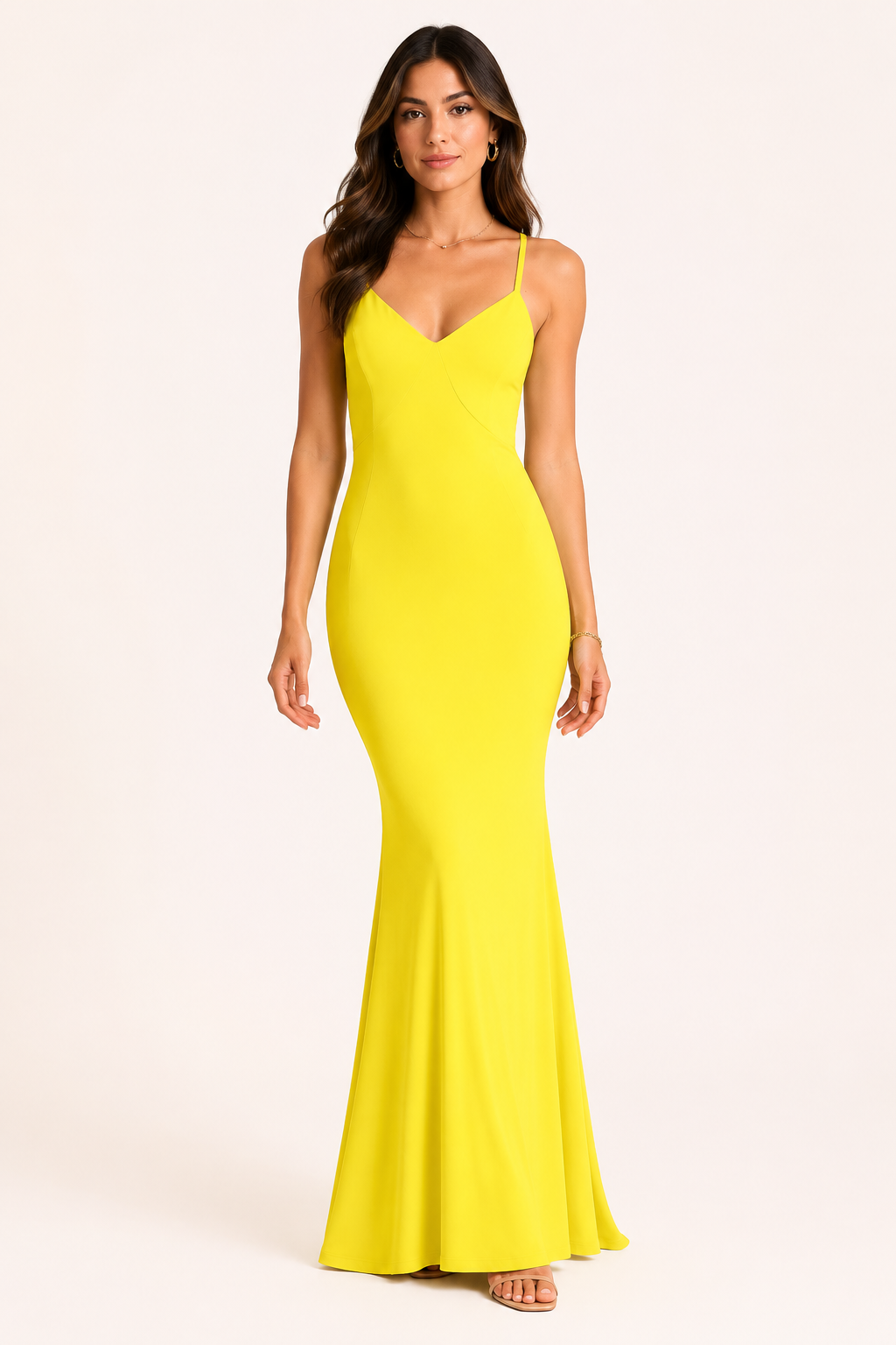 Vestido largo mujer floral corte sirena tirantes escote en v – Elvie