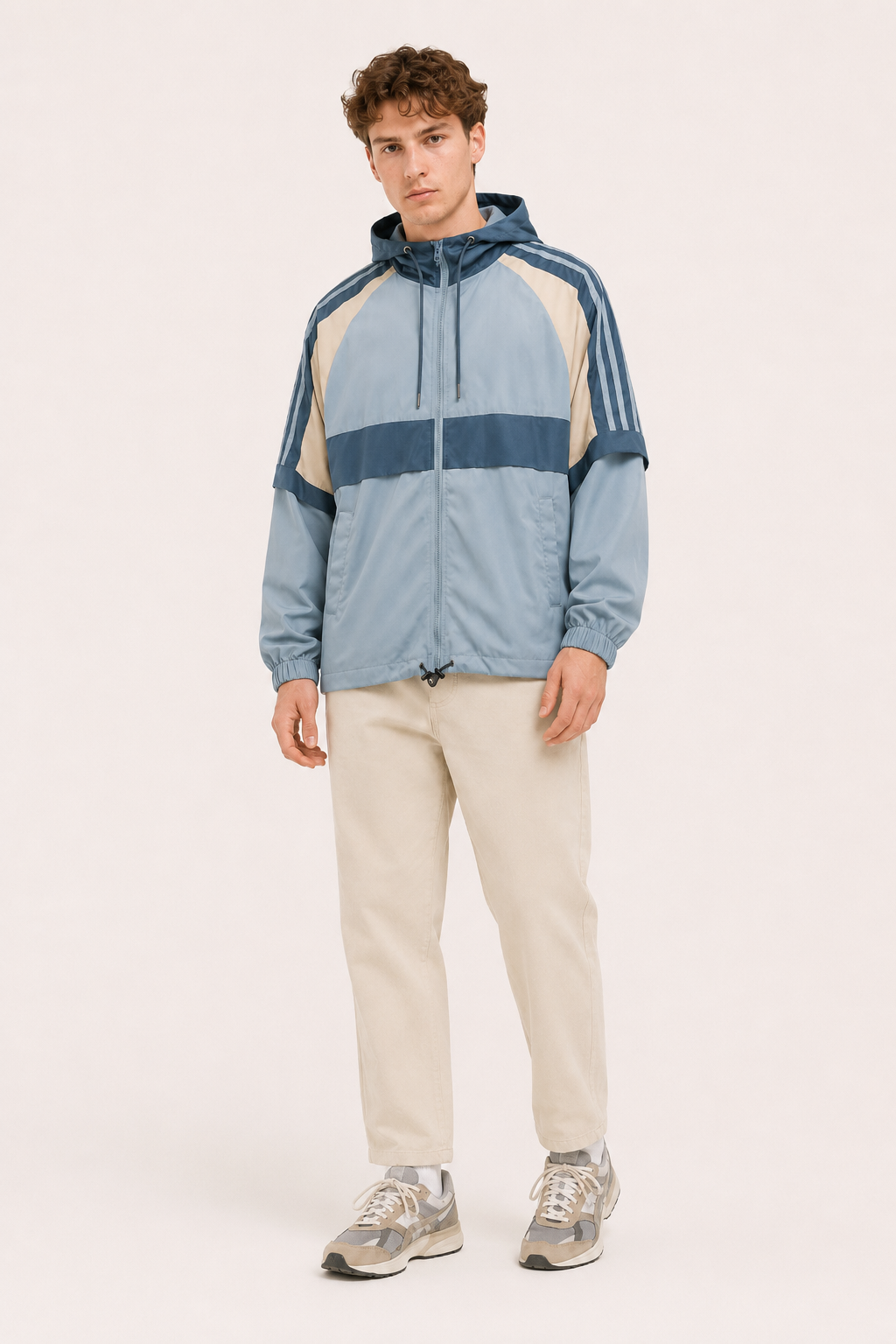 Chaqueta hombre deportiva capucha cortavientos cremallera – Adriano