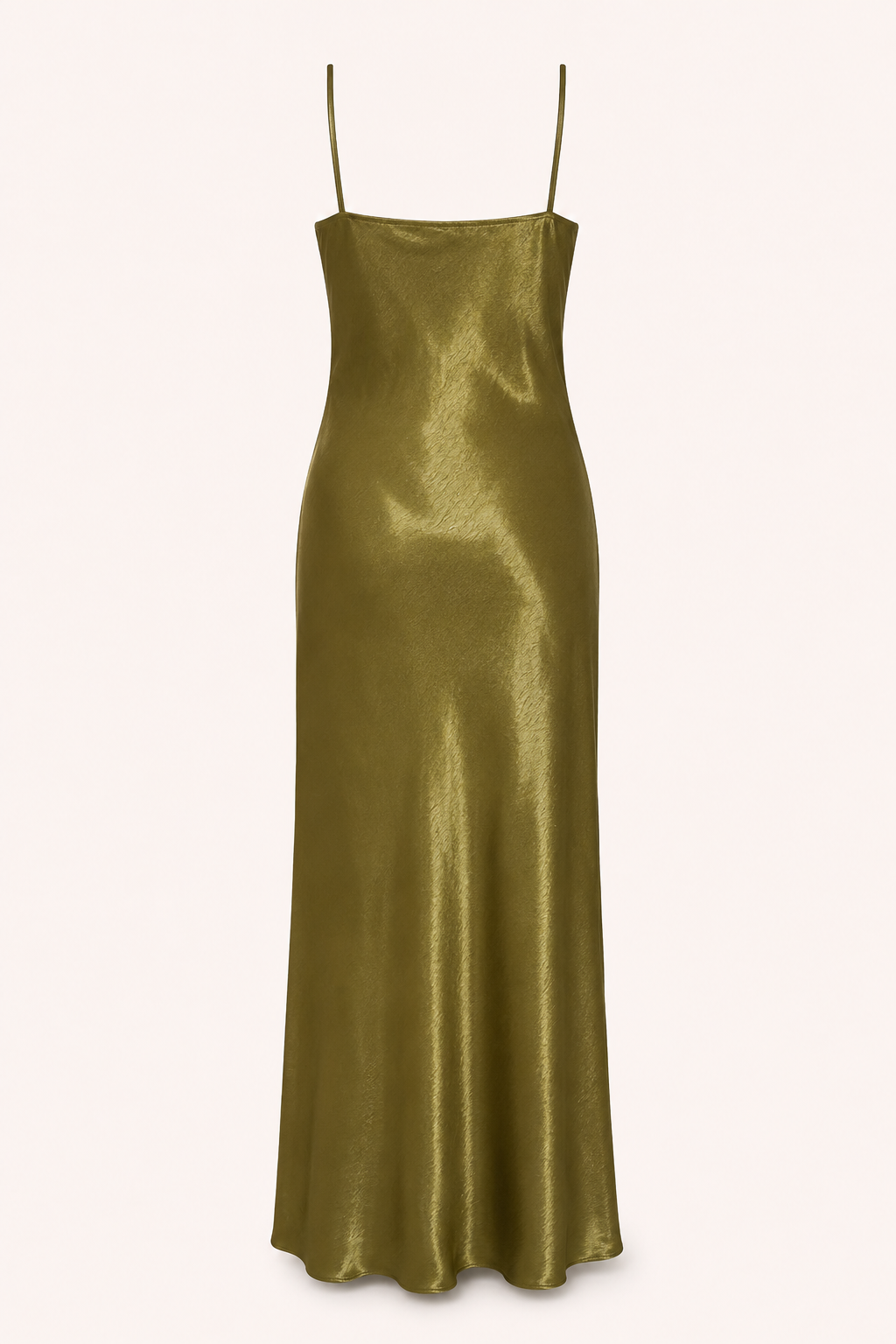 Vestido midi lencero satinado mujer tirantes escote en v – Leni