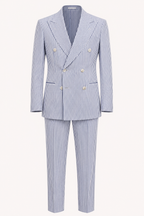 Traje hombre rayas azul claro americana cruzada pantalón – Emil