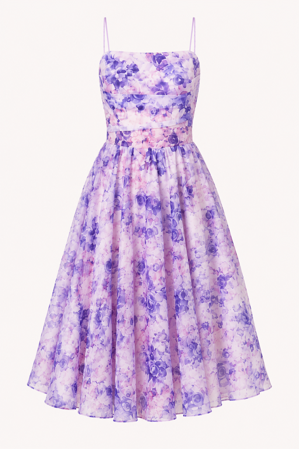 Vestido midi mujer floral tirantes finos cintura marcada – Elira