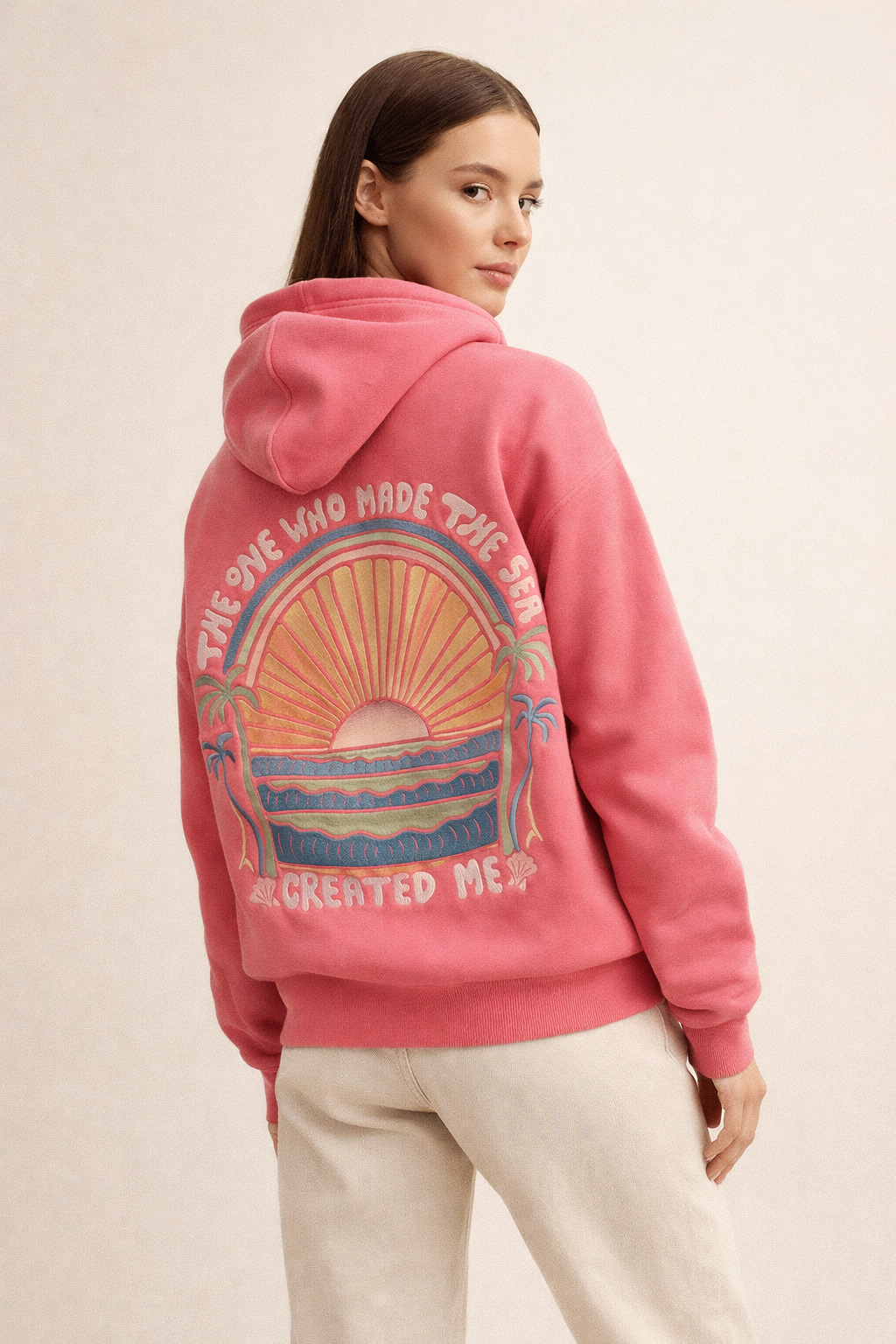 Sudadera con capucha de mujer con estampado frontal y bolsillo canguro - Celira