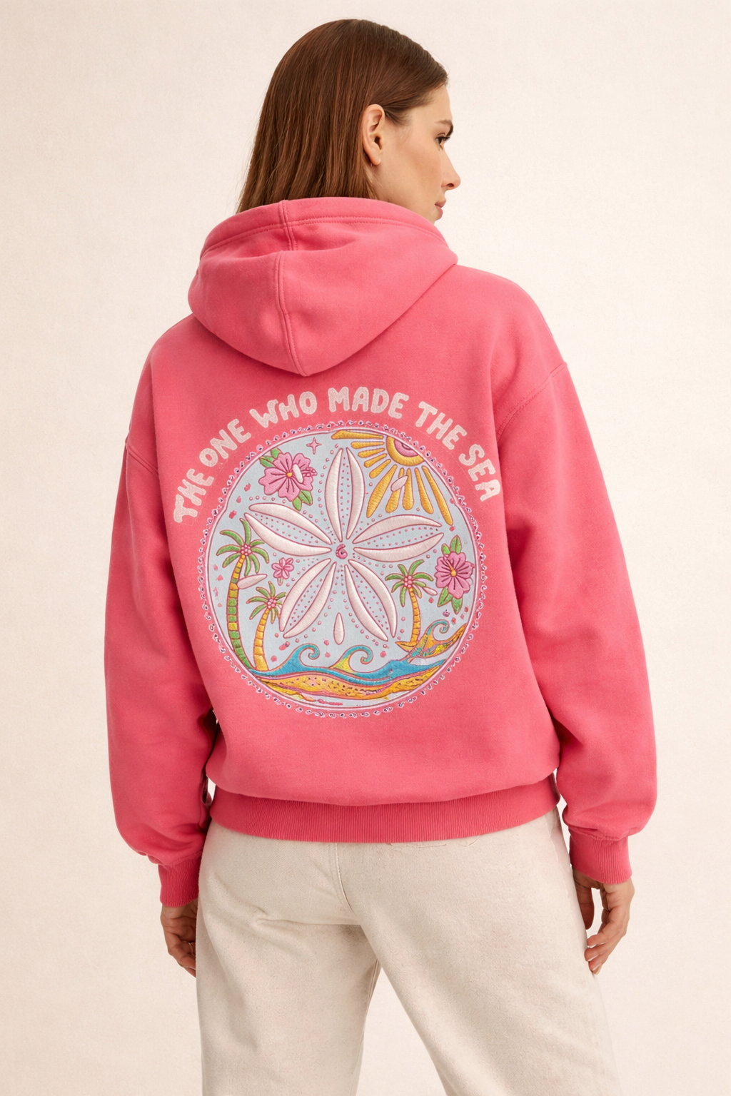 Sudadera con capucha de mujer con estampado frontal y bolsillo canguro - Celira