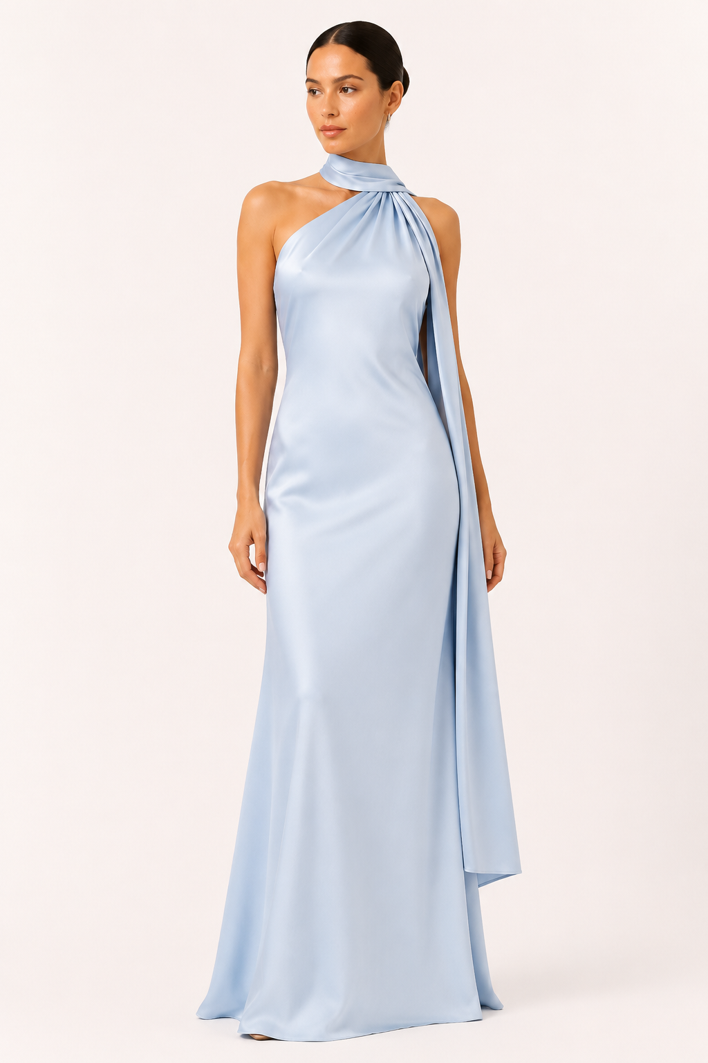 Vestido largo mujer halter capa integrada ajustado gala noche – Kerstin