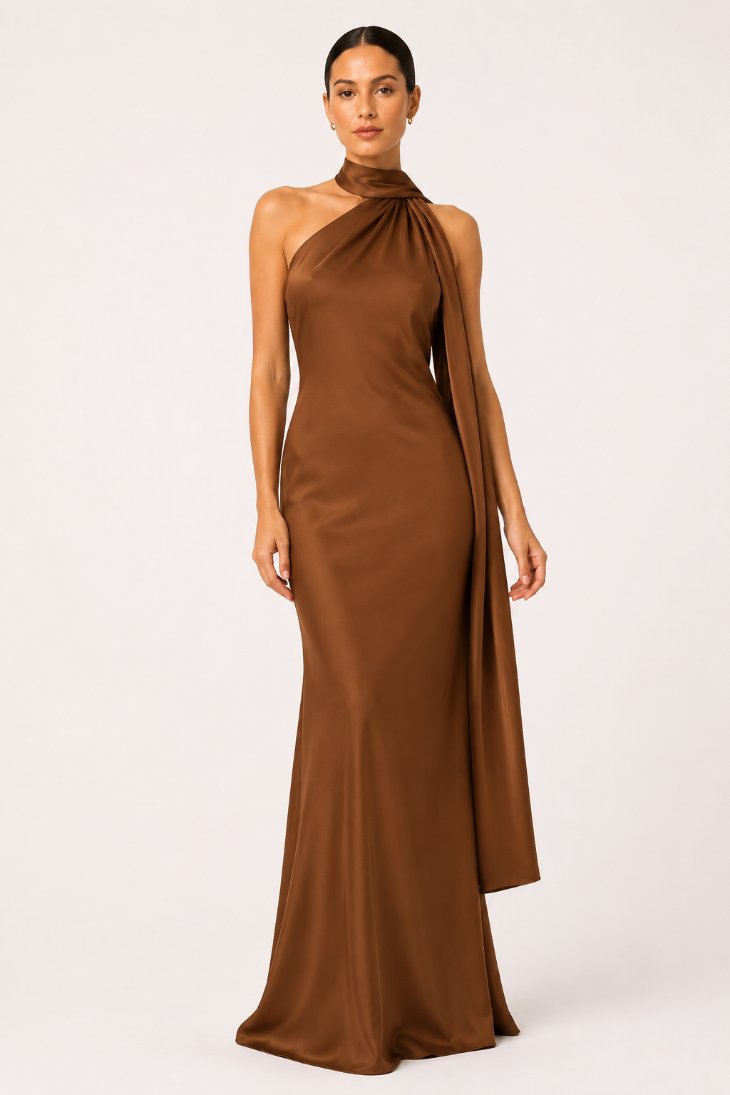 Vestido largo mujer halter capa integrada ajustado gala noche – Kerstin