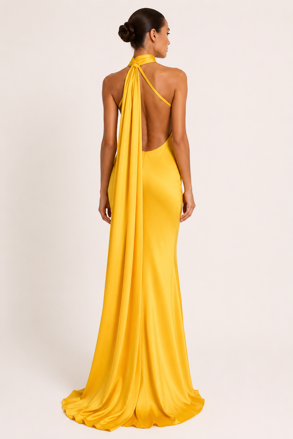 Vestido largo mujer halter capa integrada ajustado gala noche – Kerstin