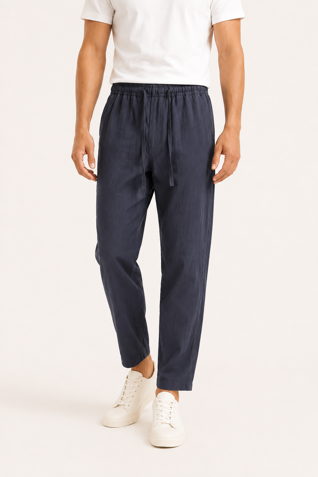 Pantalón hombre lino casual cintura elástica cordón ligero verano – Jannik