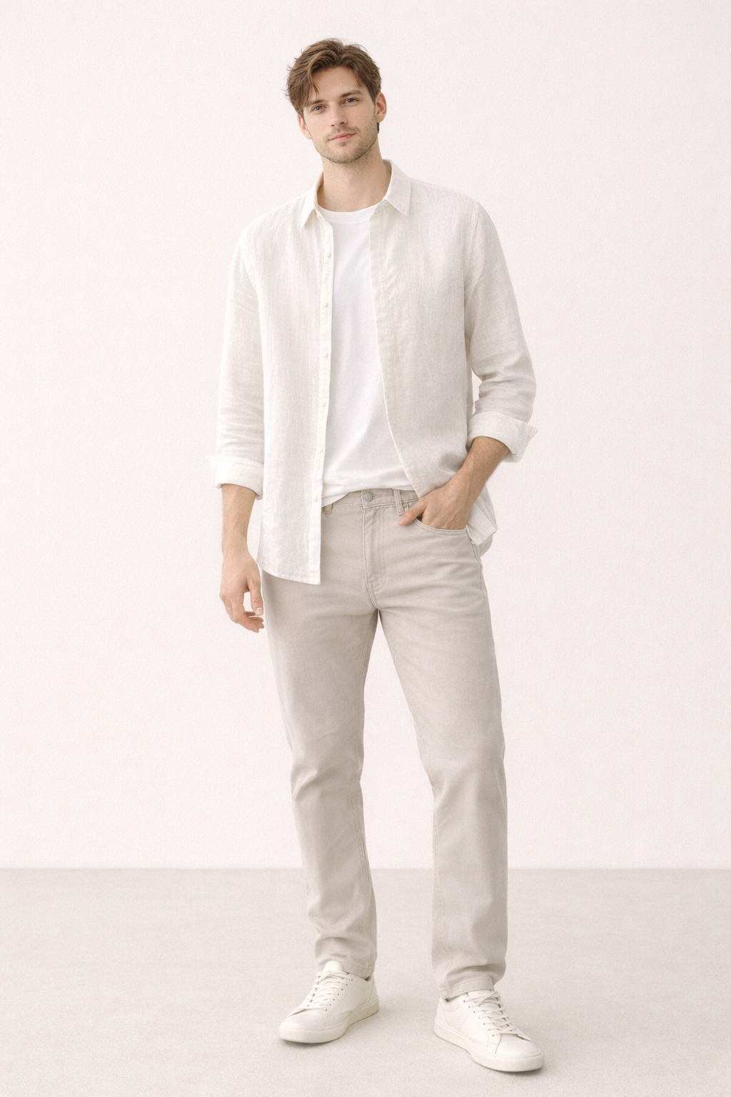 Camisa lino hombre manga larga verano - Harry