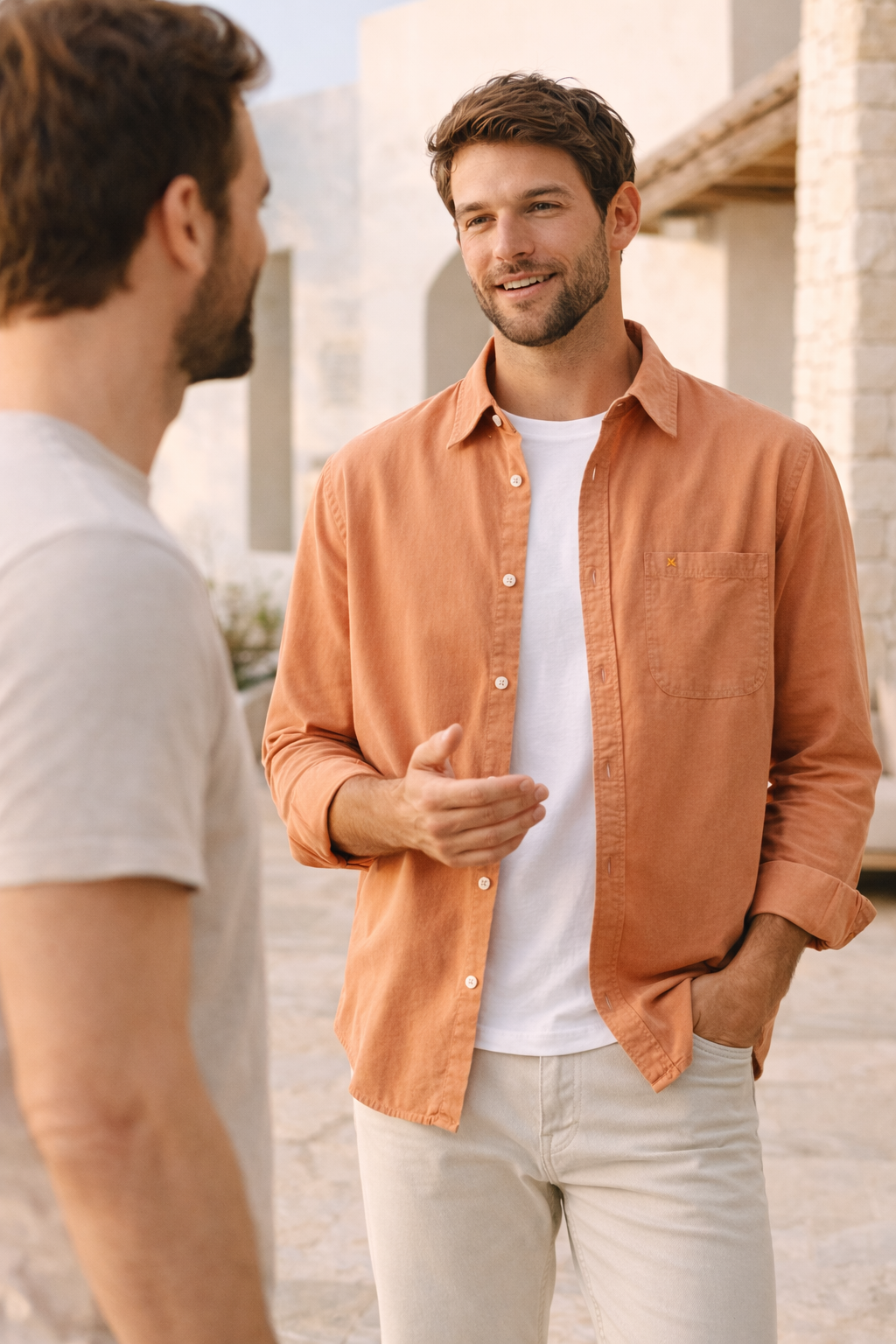 Camisa hombre manga larga con botones casual verano - William