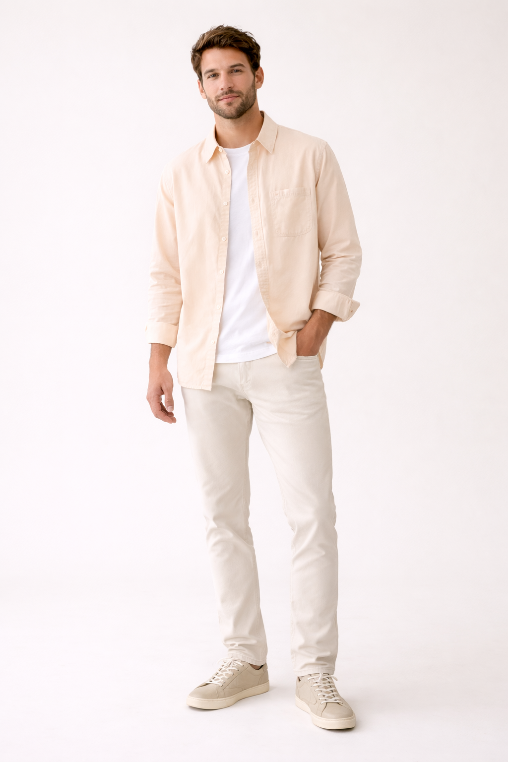 Camisa hombre manga larga con botones casual verano - William