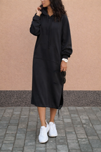 Vestido sudadera largo con capucha para mujer - Lina