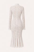 Vestido midi encaje mujer cuello alto manga larga floral – Samara