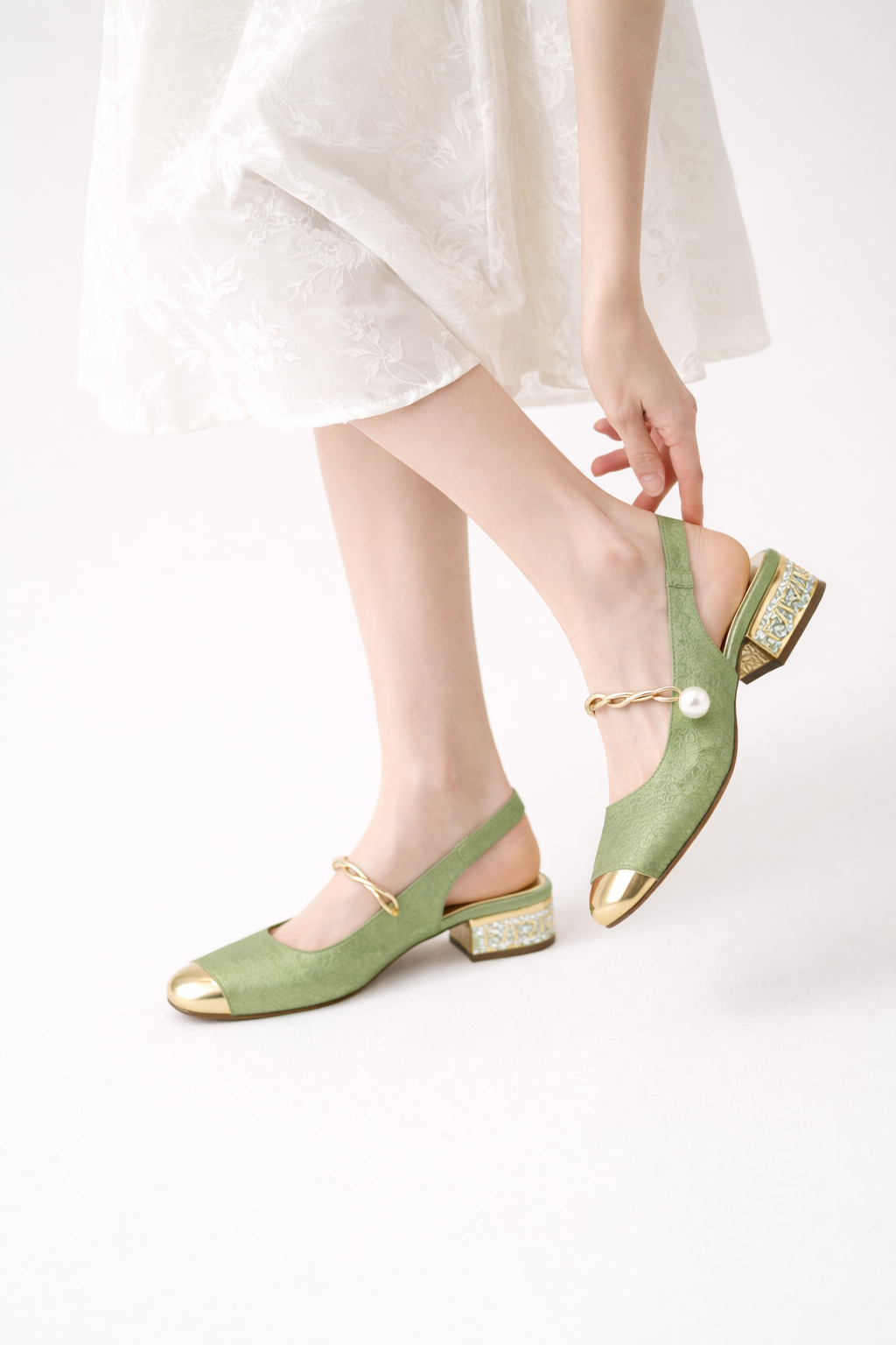 Zapatos mujer tacón bajo sin talón punta cerrada - Gisela