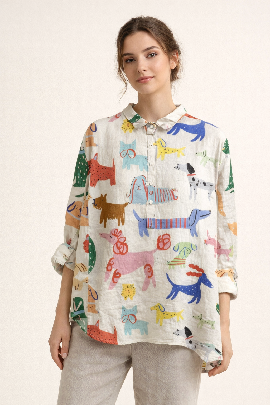 Blusa mujer manga larga estampado casual verano - Gerlinde