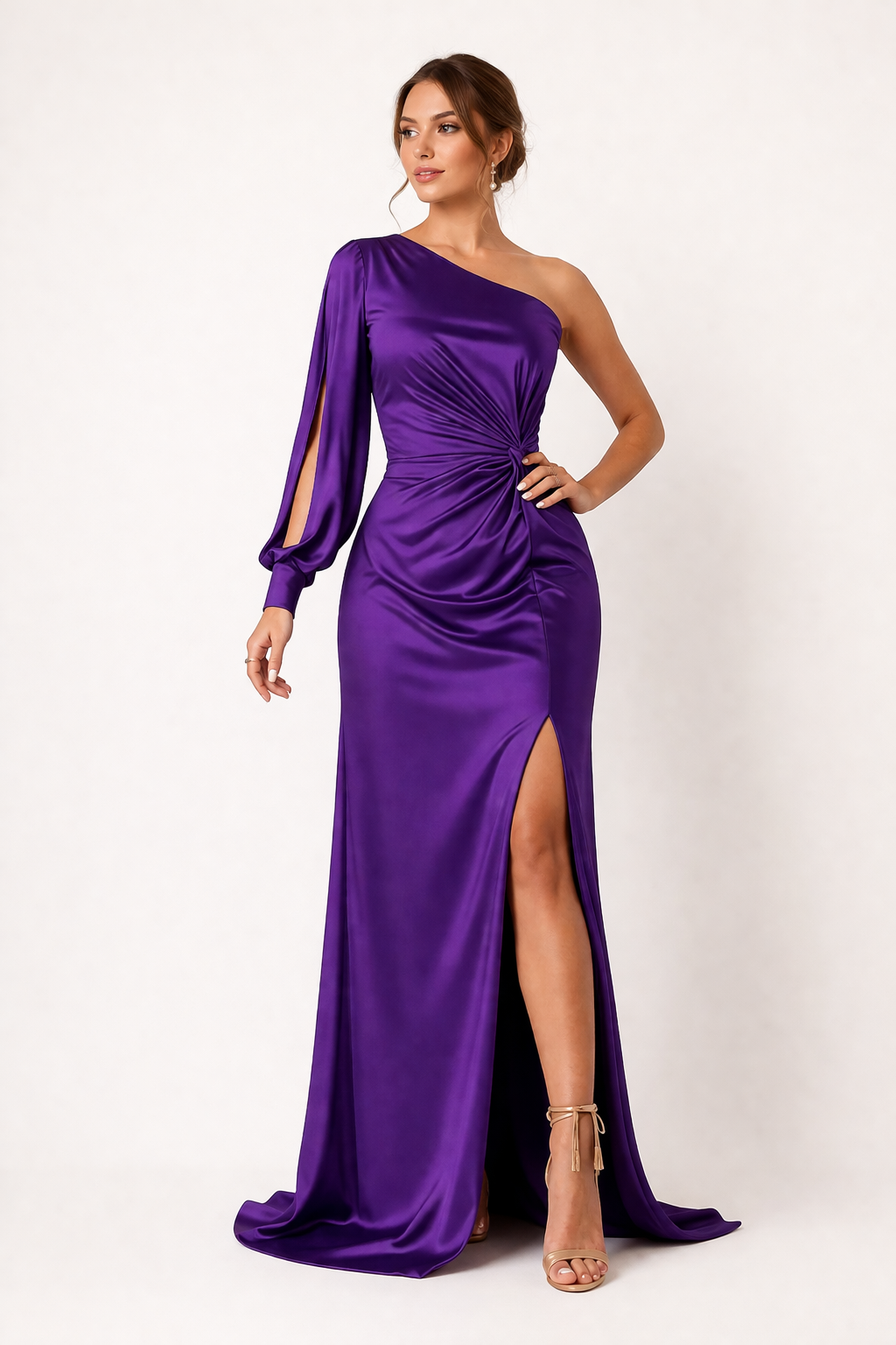 Vestido largo un hombro mujer fiesta - Hanna