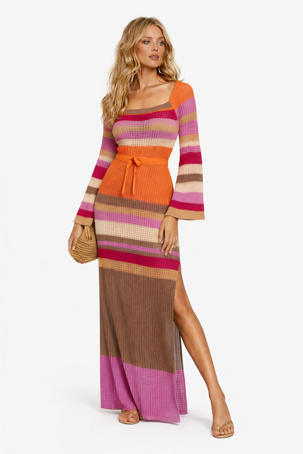 Vestido de punto para mujer escote recto abierto - Sophie