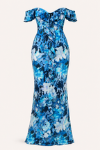 Vestido largo floral mujer hombros descubiertos escote corazón – Käthe
