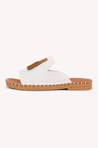 Sandalias planas mujer estampadas slide borlas frontales – Meike