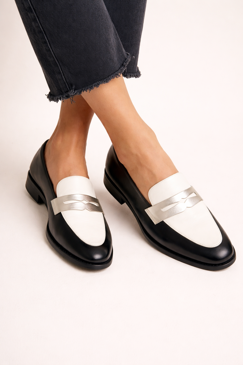Mocasines mujer clásicos bicolor suela plana - Abby