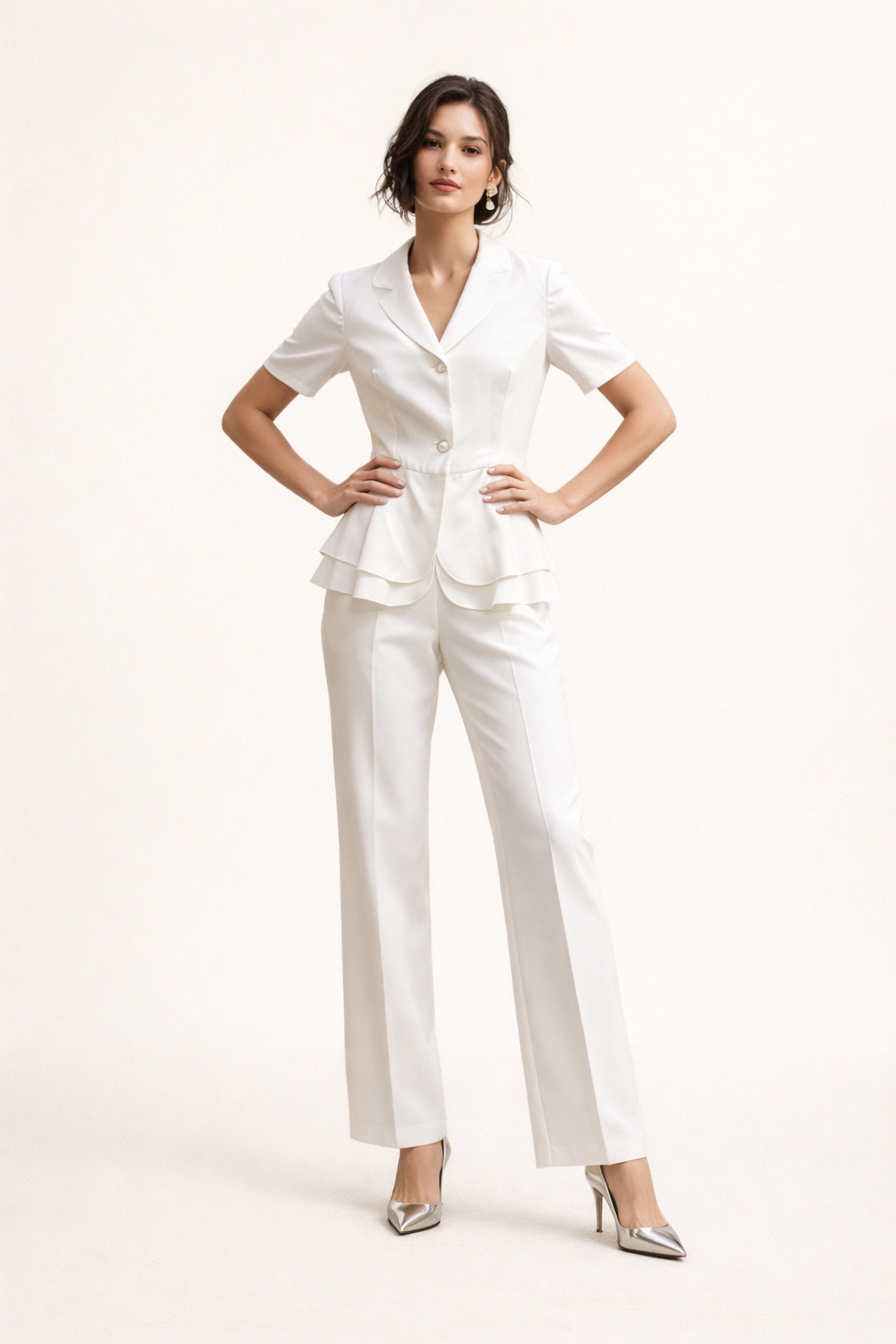 Conjunto de blazer entallado y pantalón elegante para mujer - Kreszenz