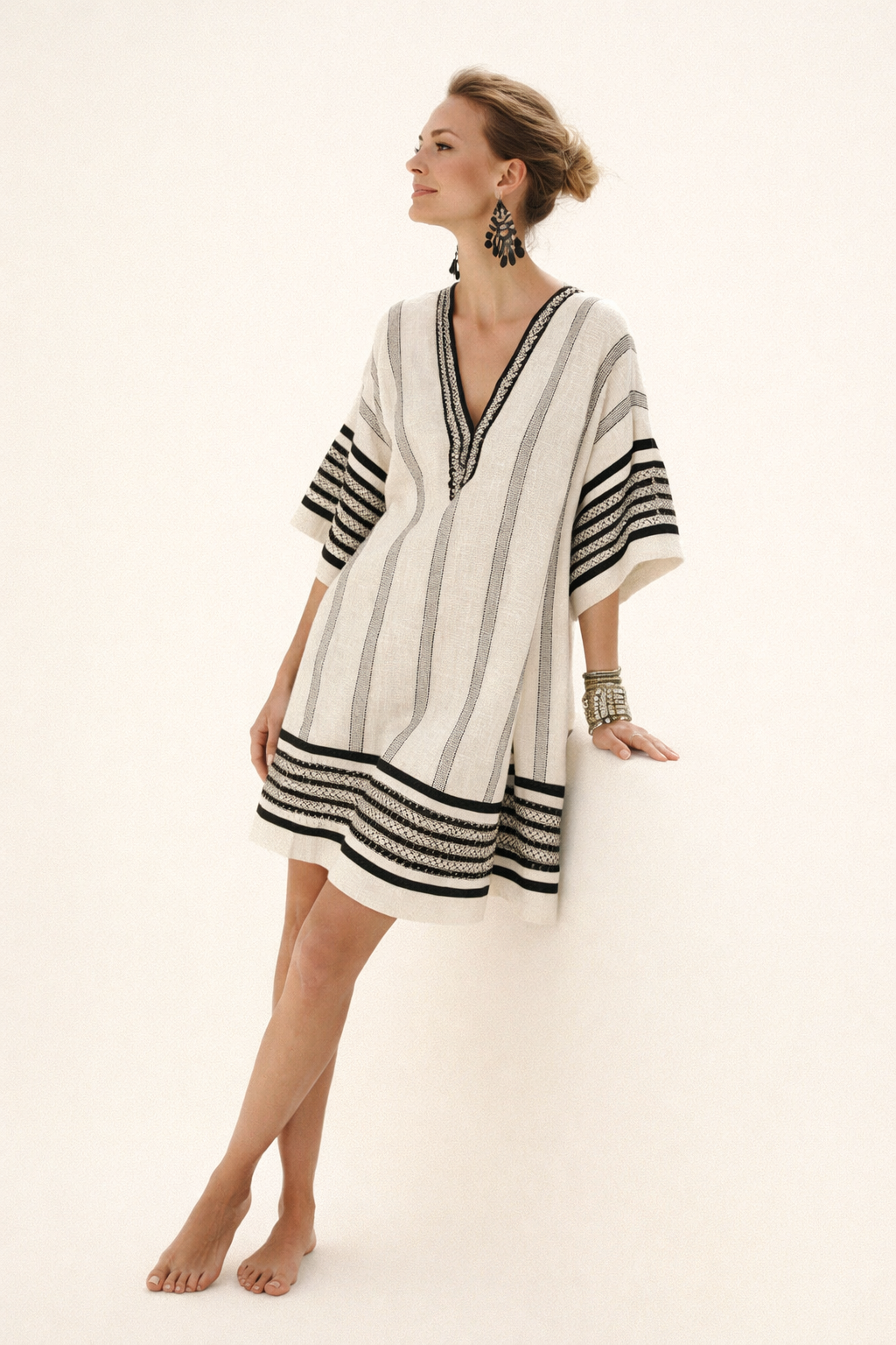 Vestido midi estampado suelto estilo playa para mujer - Karina