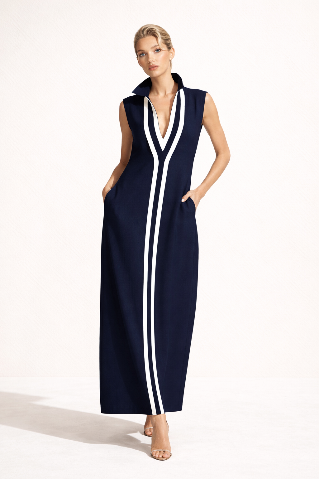 Vestido largo para mujer con escote en V - Sigrid