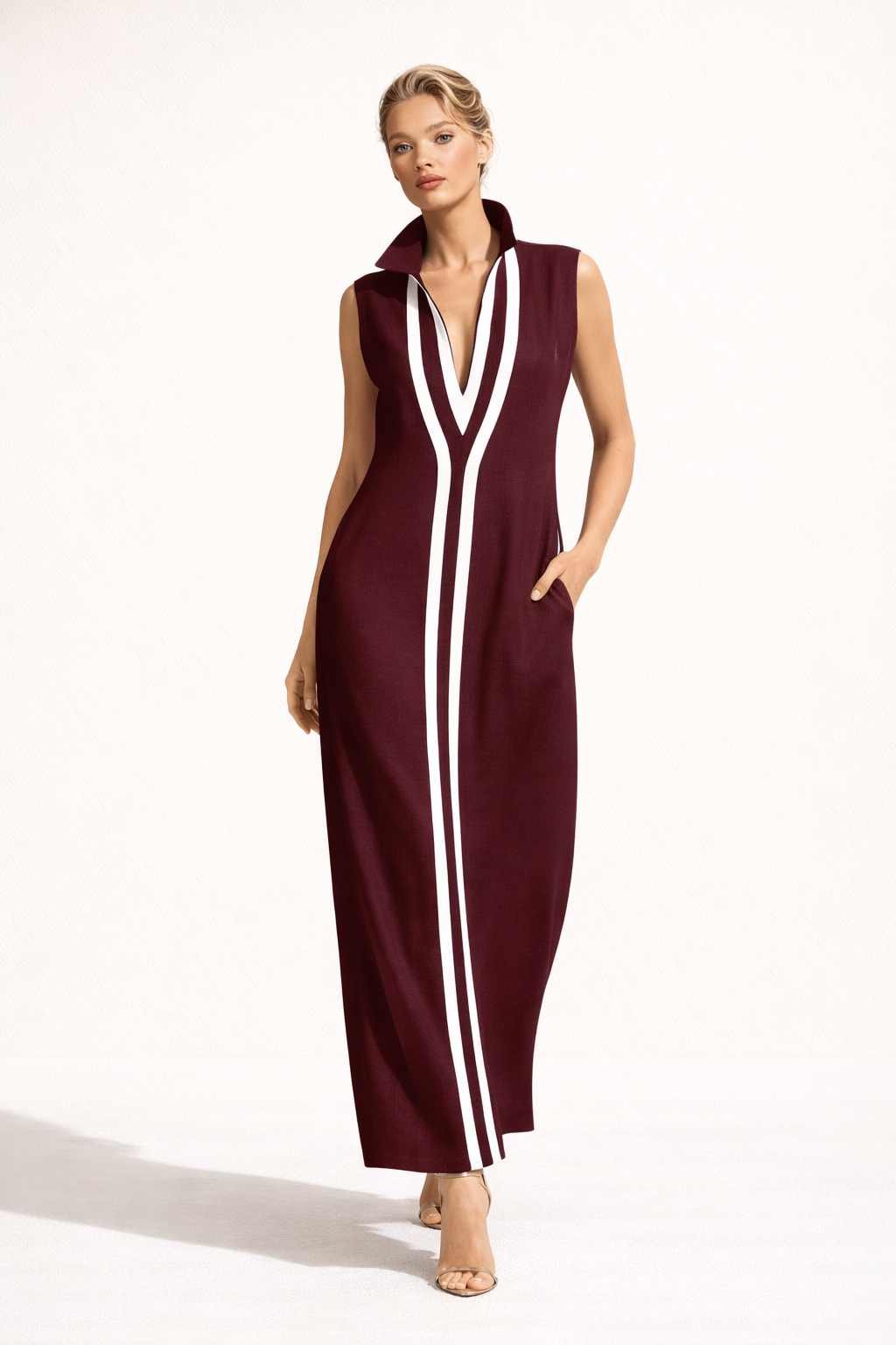Vestido largo para mujer con escote en V - Sigrid