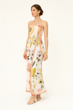 Vestido maxi estampado con abertura lateral para mujer - Camila