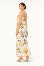 Vestido maxi estampado con abertura lateral para mujer - Camila
