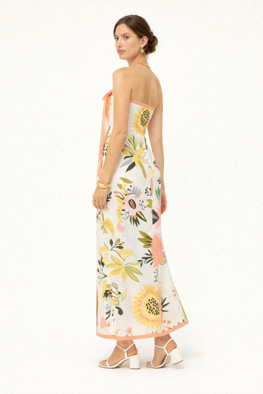 Vestido maxi estampado con abertura lateral para mujer - Camila