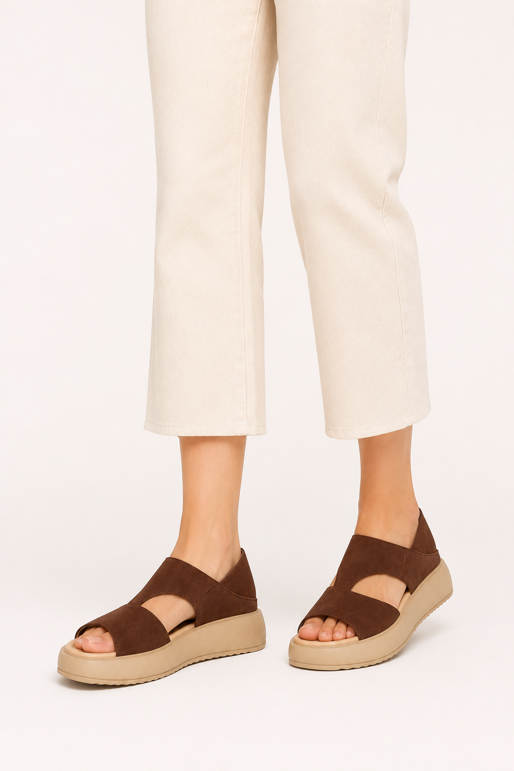 Sandalias plataforma baja mujer tiras anchas cruzadas – Verena
