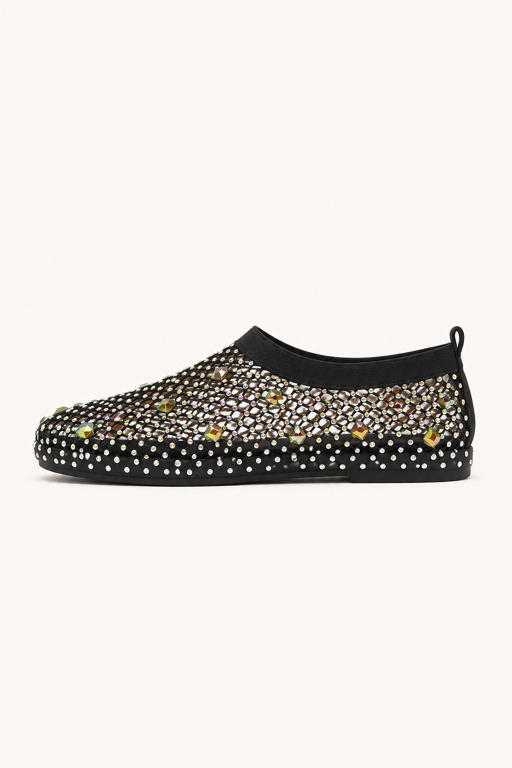 Zapatos planos mujer malla transparente pedrería punta redonda – Silja