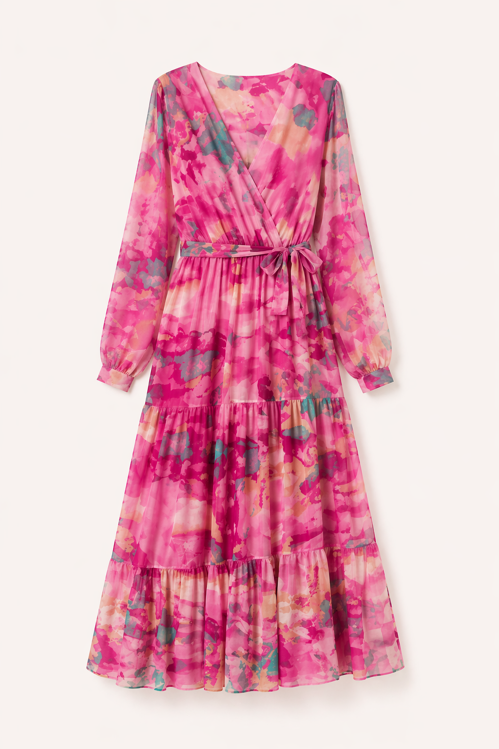 Vestido midi floral manga larga mujer primavera - Paola