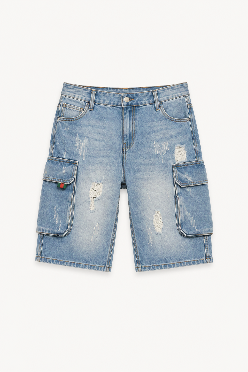 Pantalón corto vaquero hombre cargo bolsillos rotos – Dietmar