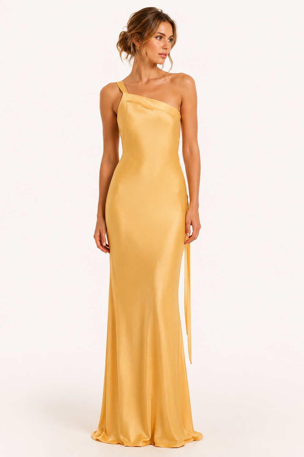 Vestido largo mujer un hombro asimétrico elegante – Annelie