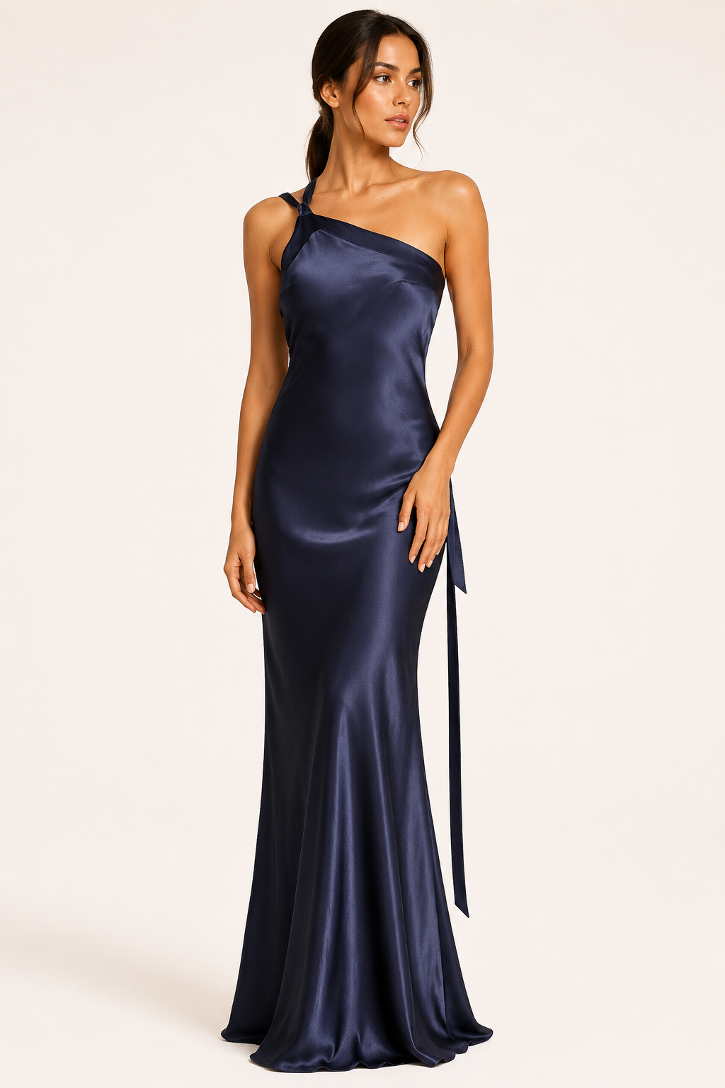 Vestido largo mujer un hombro asimétrico elegante – Annelie
