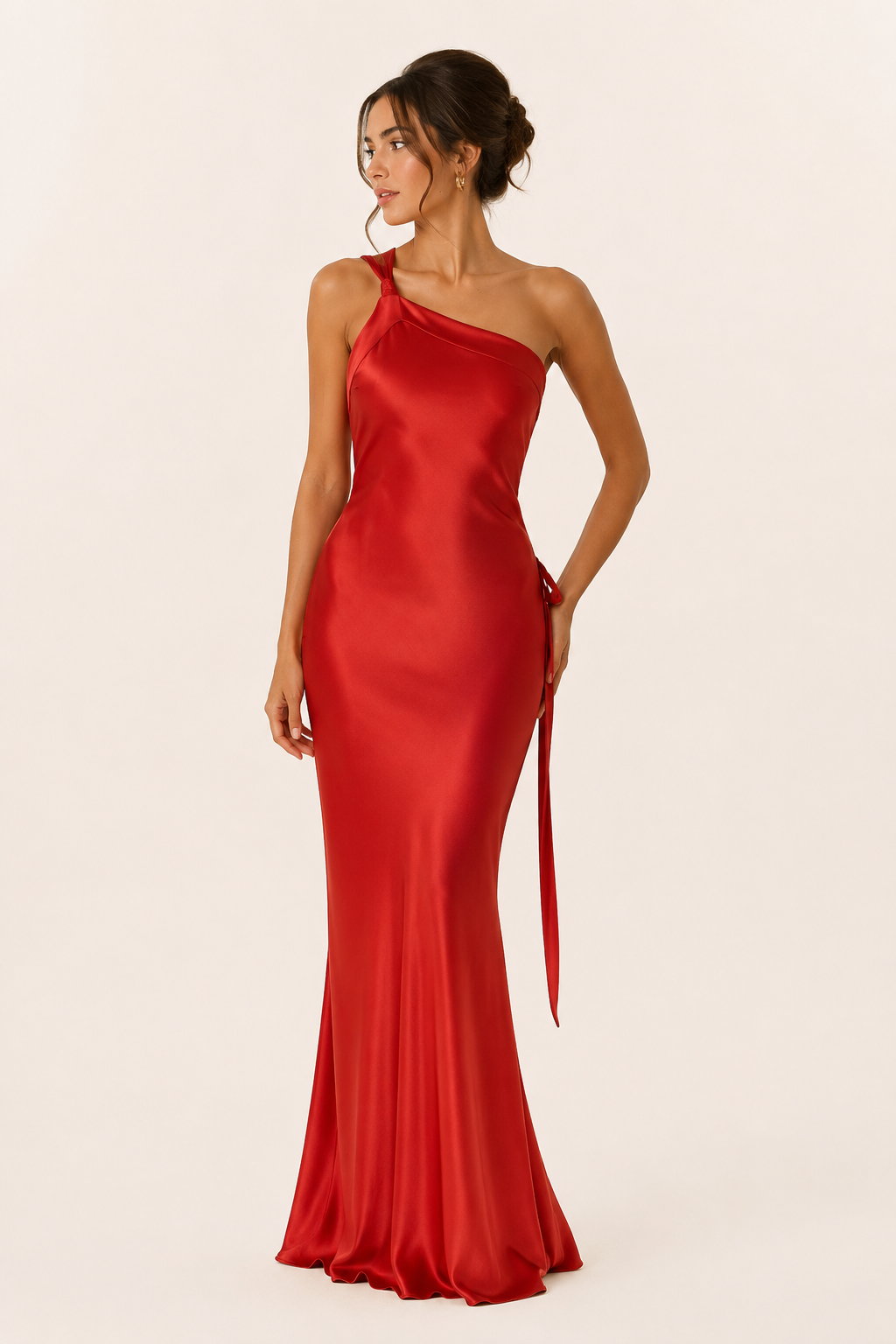 Vestido largo mujer un hombro asimétrico elegante – Annelie