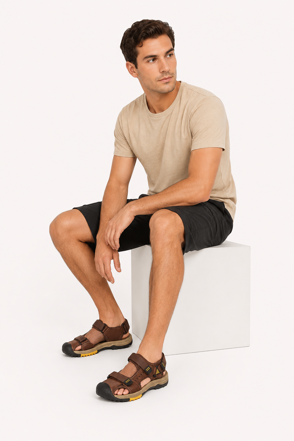 Sandalias hombre punta cerrada suela gruesa trekking – Falko