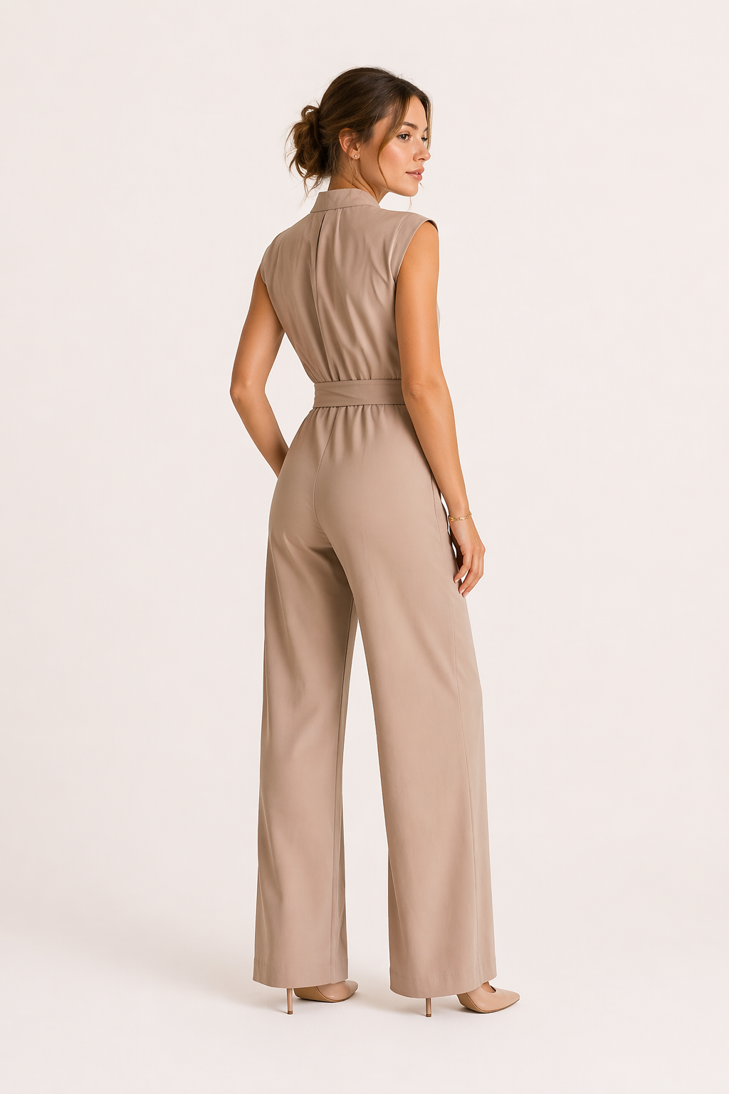 Mono elegante mujer cinturón pierna ancha - Marta