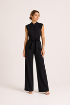 Mono elegante mujer cinturón pierna ancha - Marta