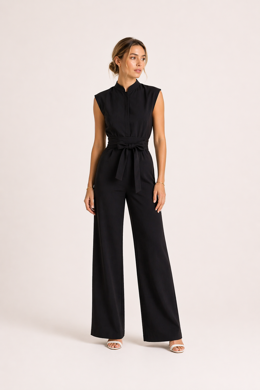 Mono elegante mujer cinturón pierna ancha - Marta
