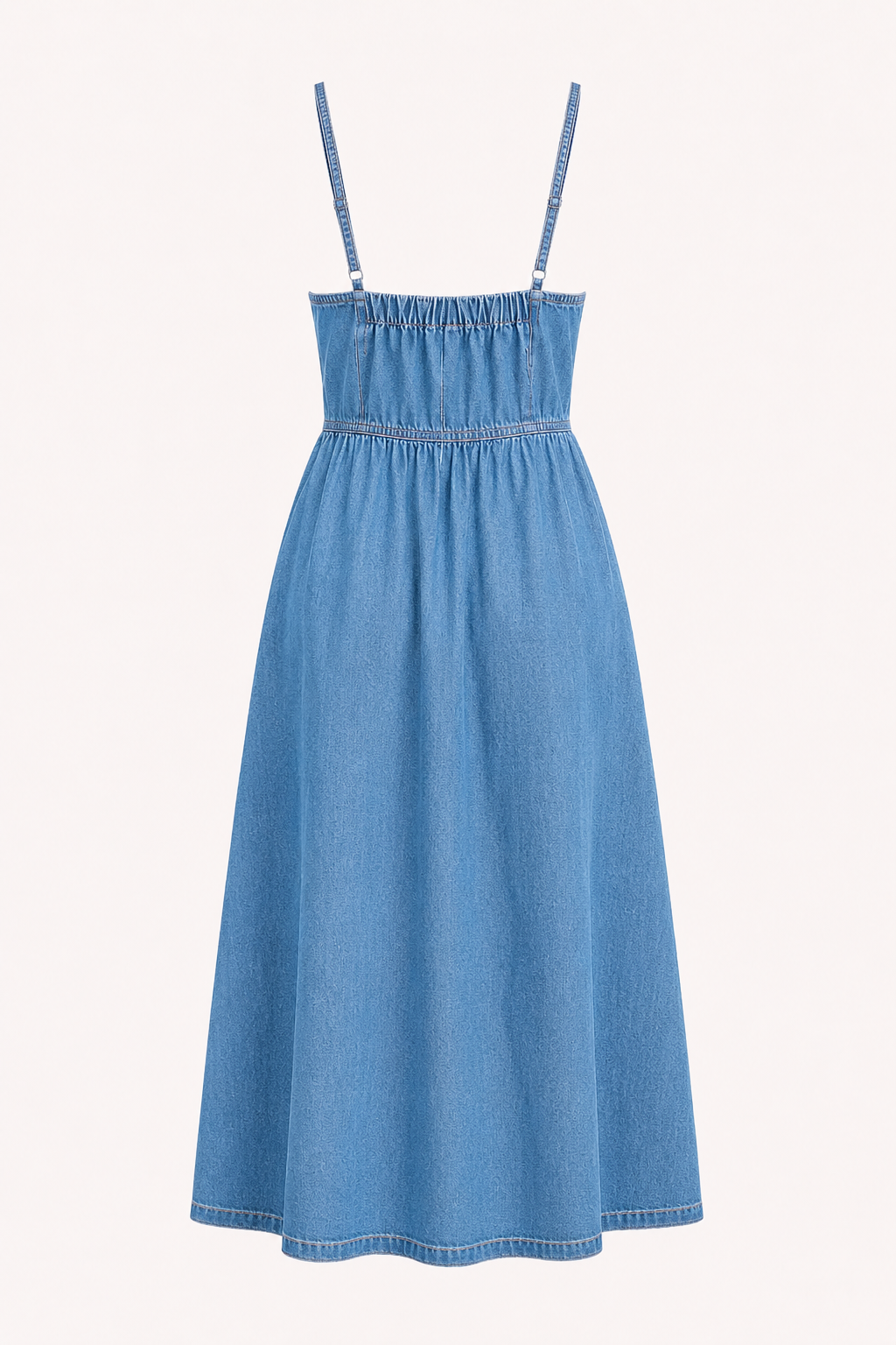 Vestido vaquero midi mujer tirantes finos botones – Hanneli