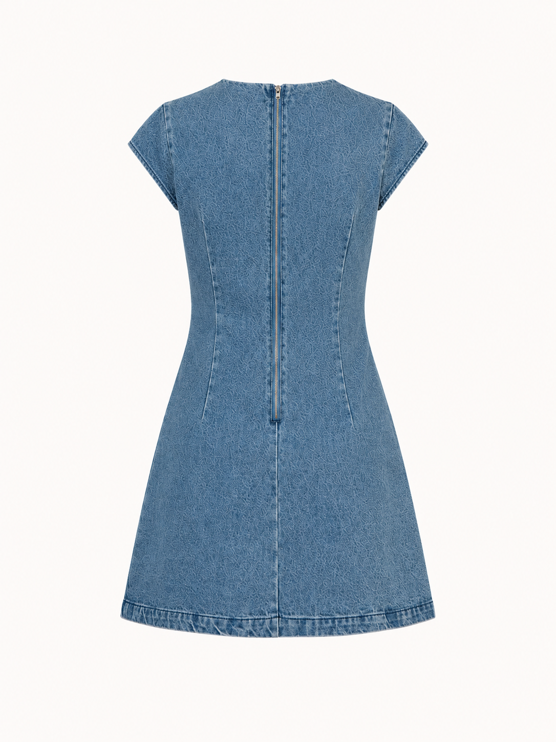 Vestido vaquero corto mujer manga casquillo silueta definida – Loreen